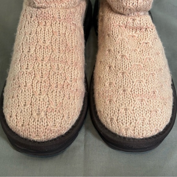 Muk Luks Felicity Boots-Blush Pink Knit-Women Size 10 - Picture 7 of 11